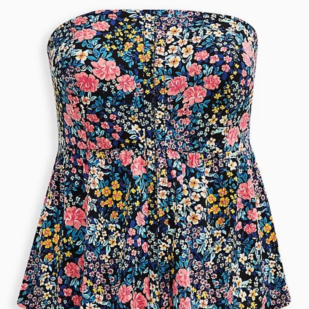 Torrid Stretch Challis Lace Up Back Corset Top - Picture 4 of 4